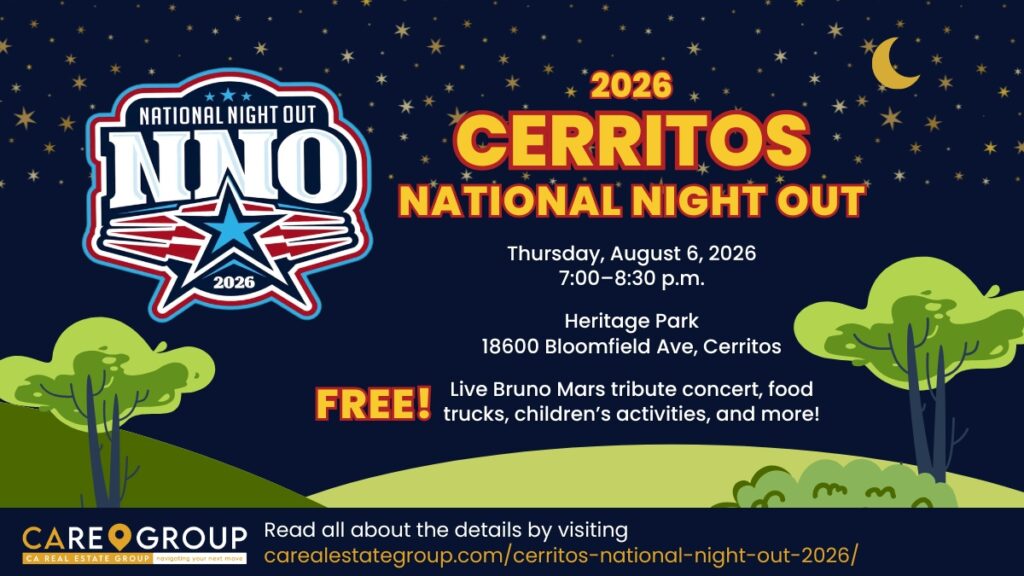 Cerritos National Night Out 2026 at Heritage Park with live music, family activities and public-safety displays