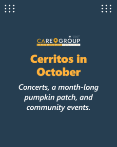 Things to do in Cerritos October 2026 including the Fallstivities pumpkin patch, CCPA concerts, farmers market and Halloween Boo-Nanza