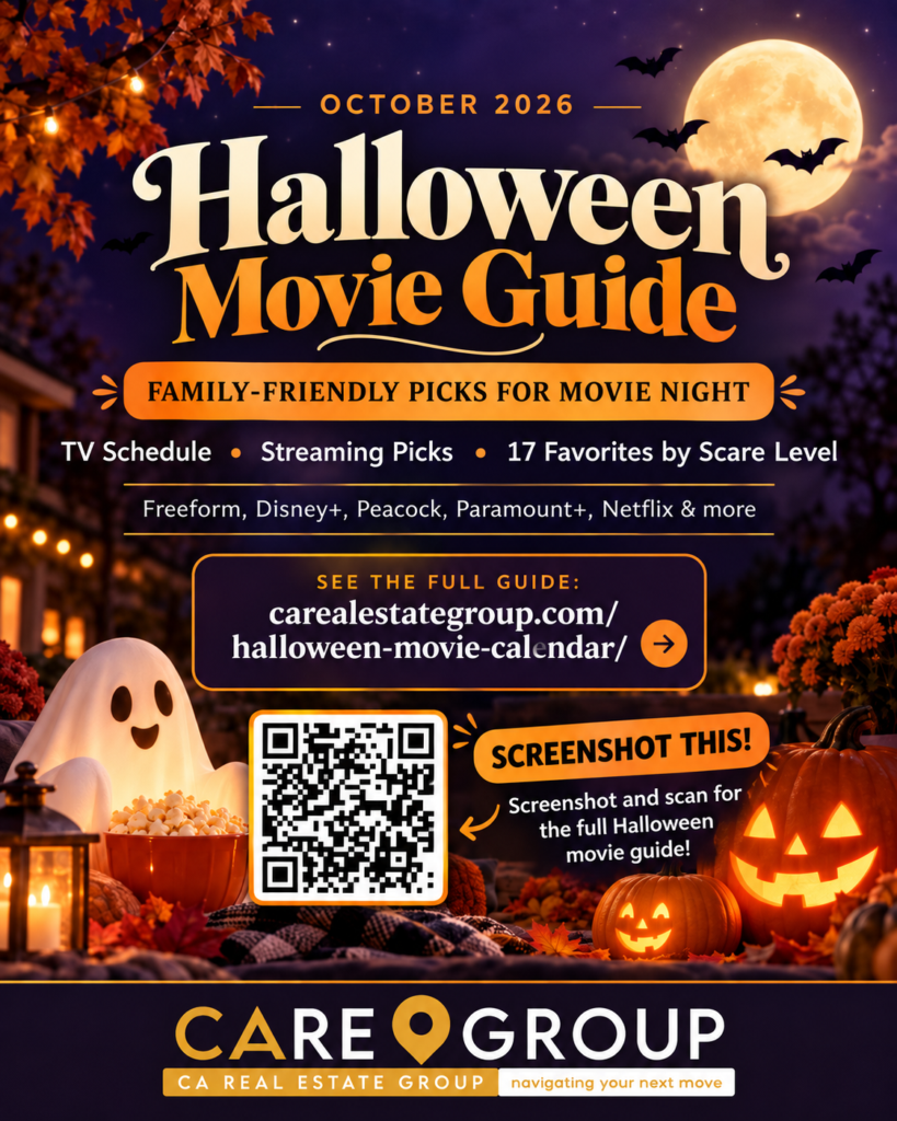 Family-friendly Halloween movie guide for October 2026 with TV schedules and streaming picks for Orange County and Los Angeles County families