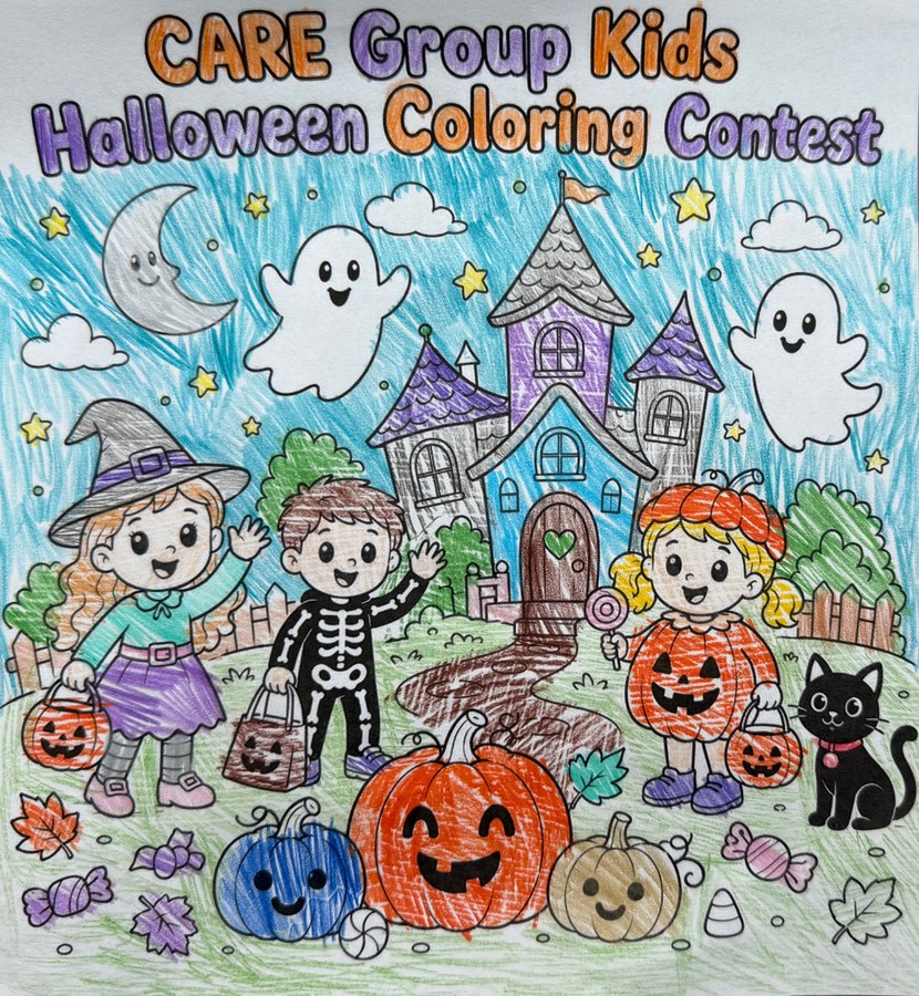 Halloween coloring contest artwork by Clara, Grade 1