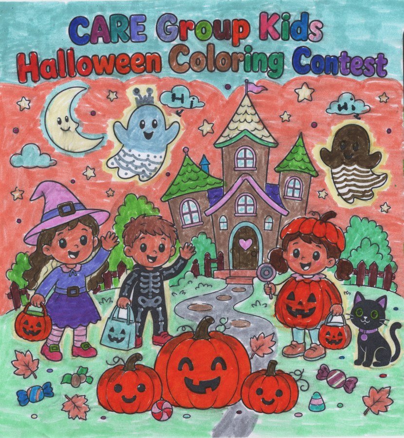 Halloween coloring contest artwork by Eurielle, Kindergarten