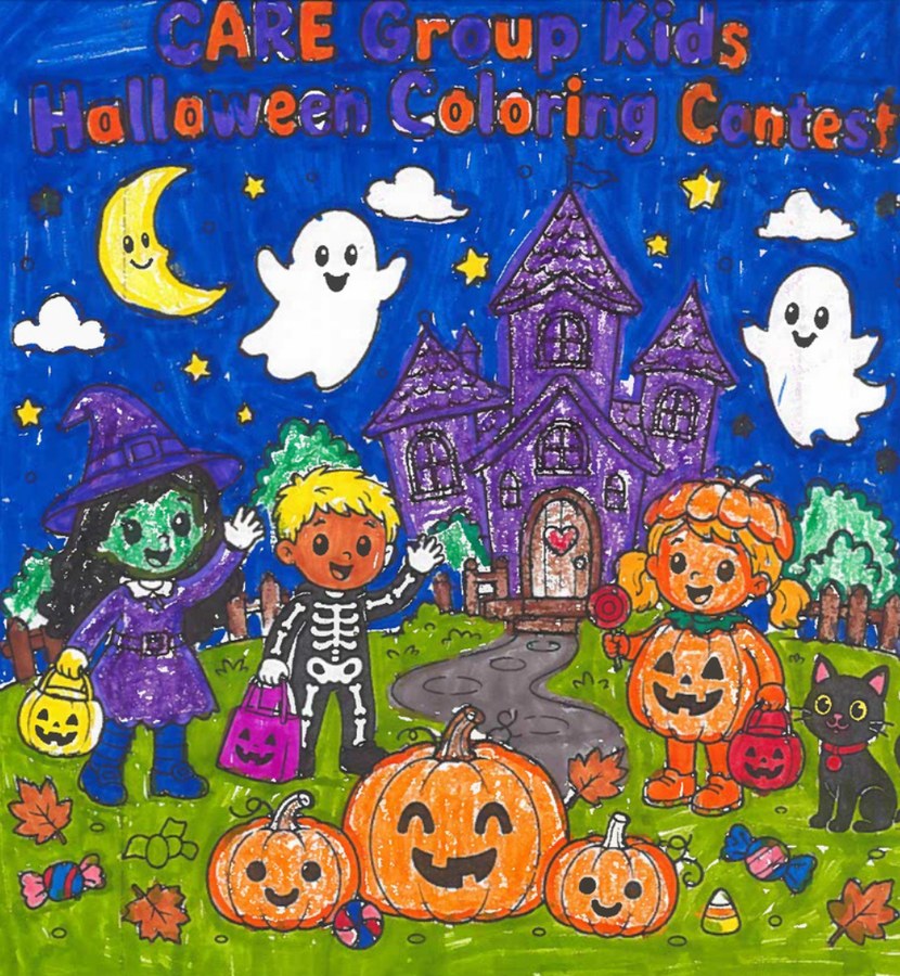 Halloween coloring contest artwork by Jason, Grade 6