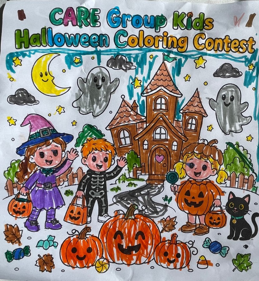 Halloween coloring contest artwork by Paul, Kindergarten