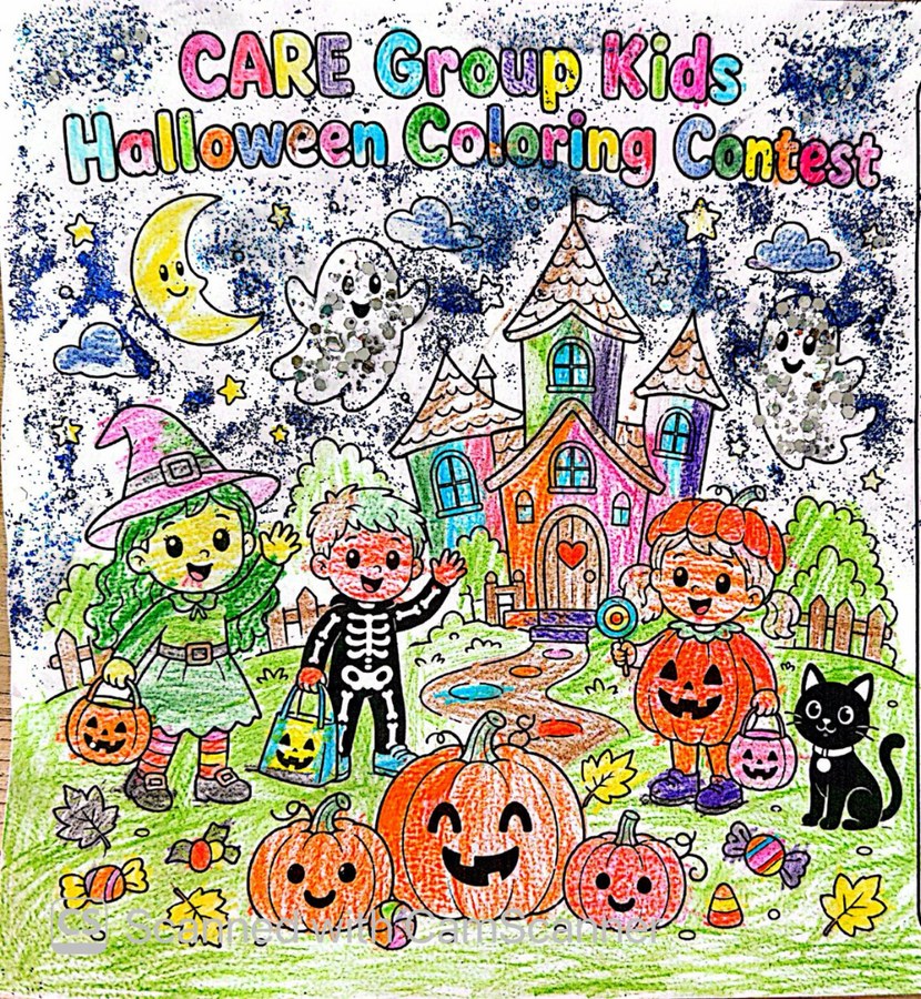 Halloween coloring contest artwork by Samir, Kindergarten