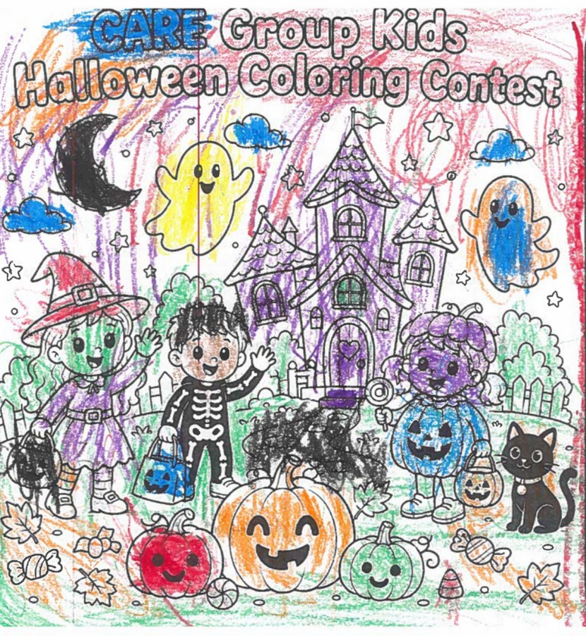 Halloween coloring contest artwork by Scarlett, Preschool