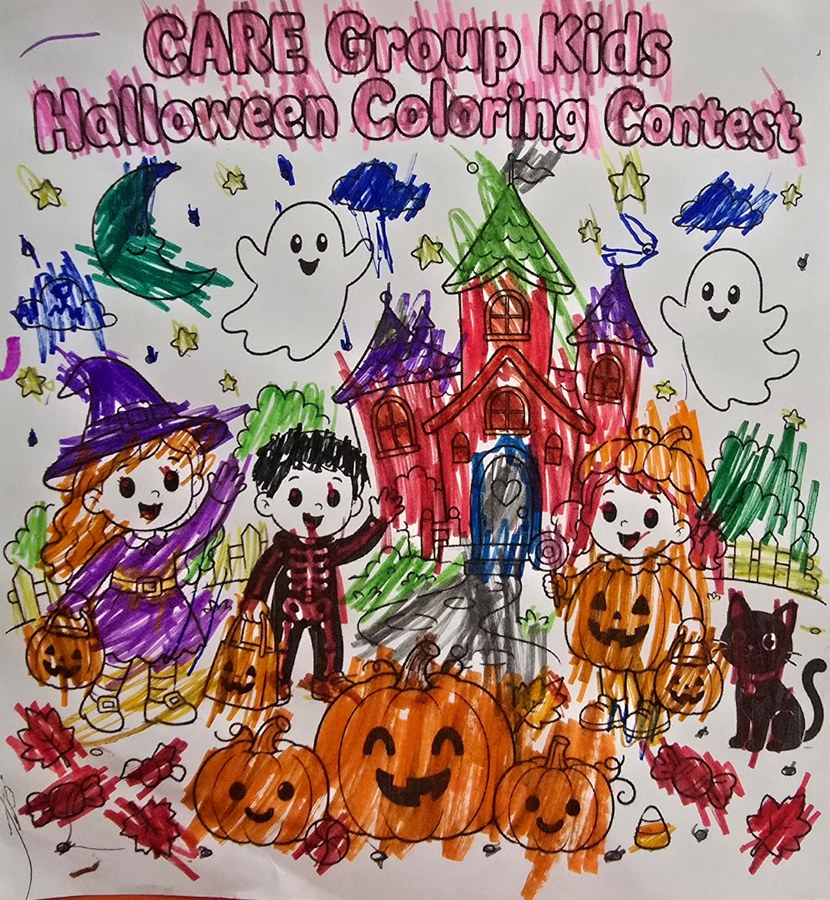 Halloween coloring contest artwork by Summer, Kindergarten