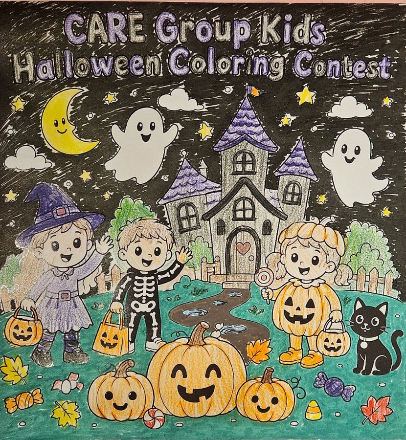 Halloween coloring contest artwork by Viha, Grade 1