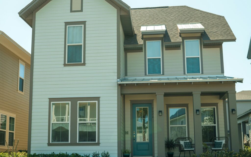 Two-story suburban home with a covered front porch
