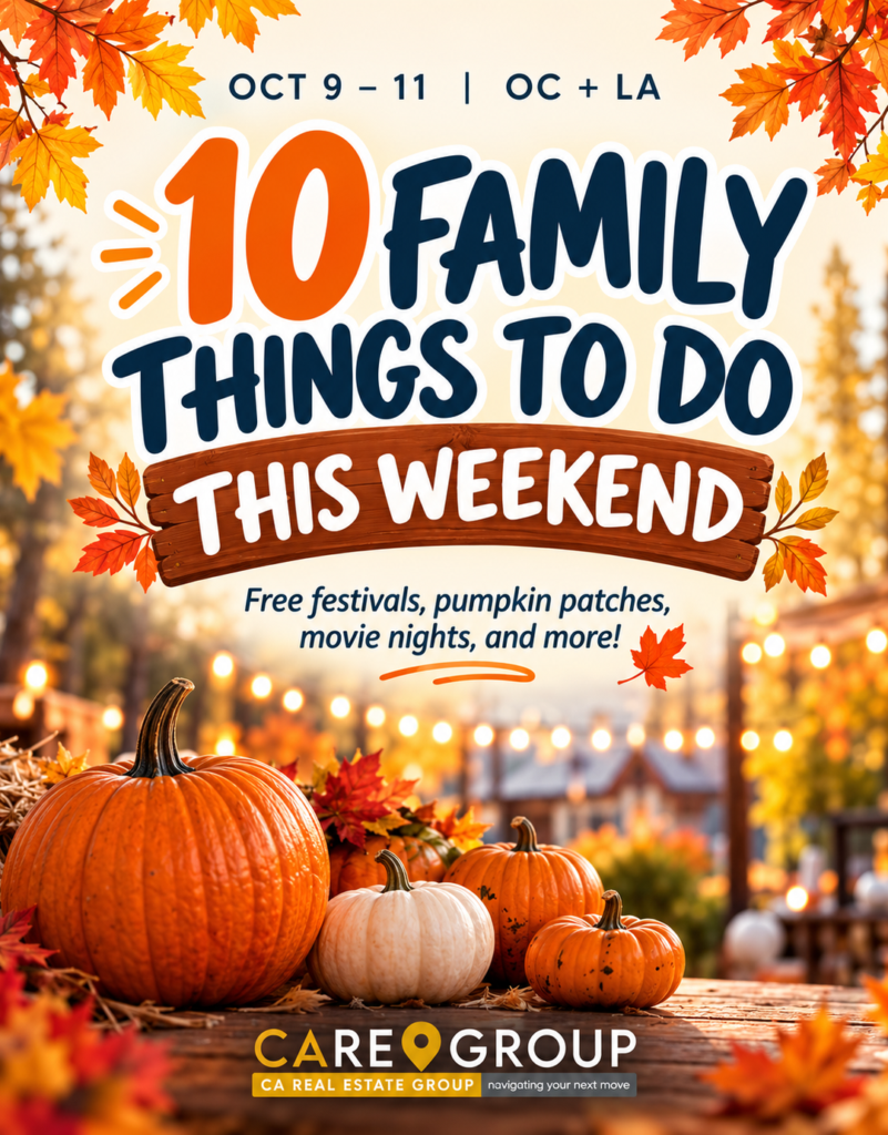 Graphic: 10 family-friendly things to do this weekend in Orange County and Los Angeles, October 9 to 11, 2026